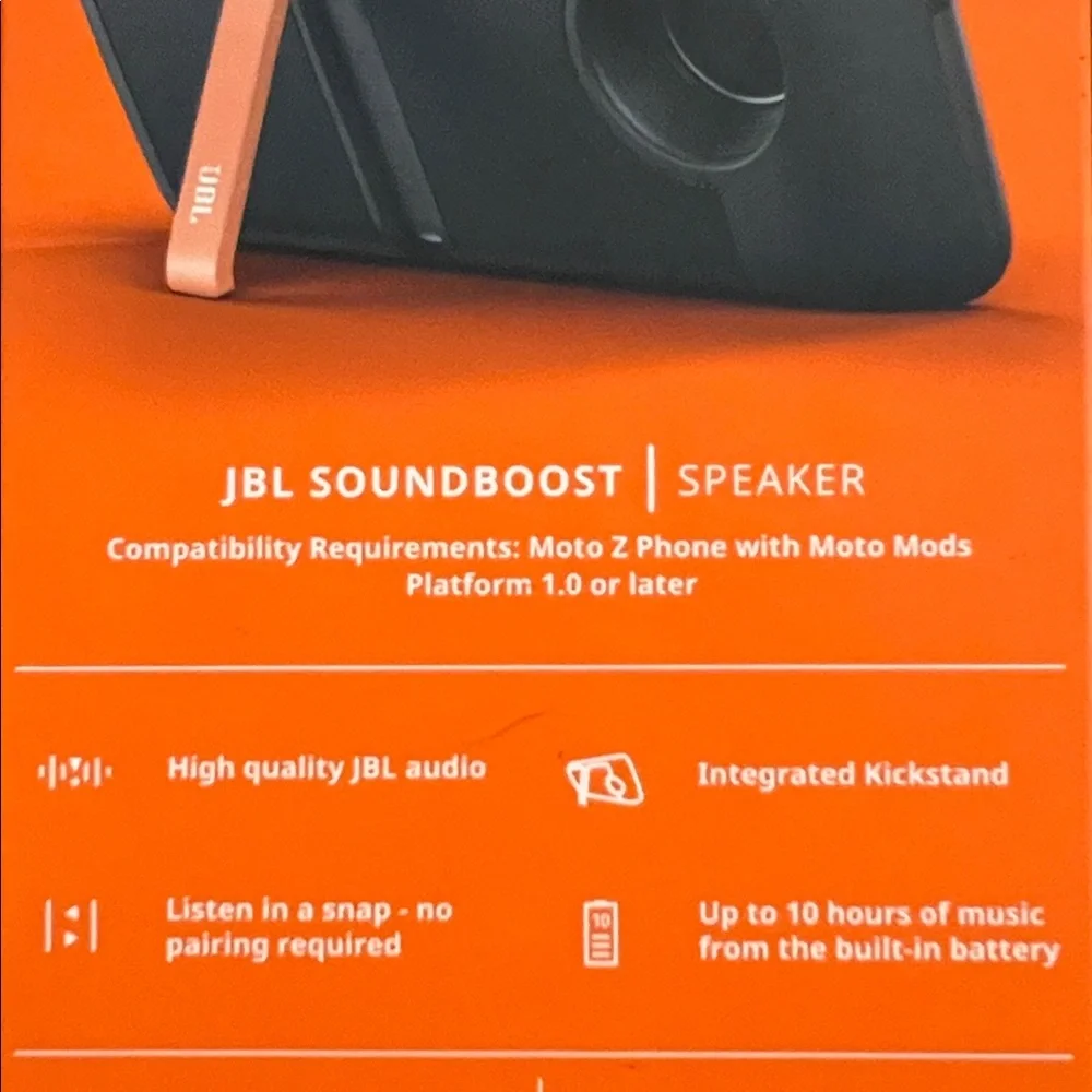 🌟NIB🌟 Motomods SoundBoost Speaker JBL Harman & 2 Motorola Z4 Tempered Glass